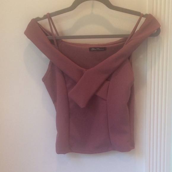 Mauve Off the Shoulder Midriff - Picture 4 of 4